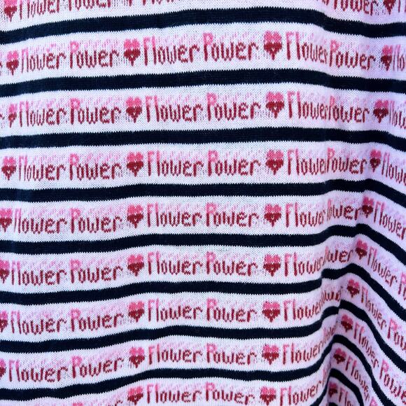 Stoned Immaculate Flower Power Knit Cotton Mini Dress Y2K Small Lace Up Pink - Picture 8 of 9